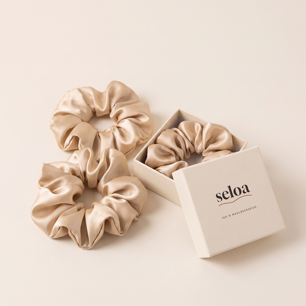 Seiden-Scrunchies, 3er-Set