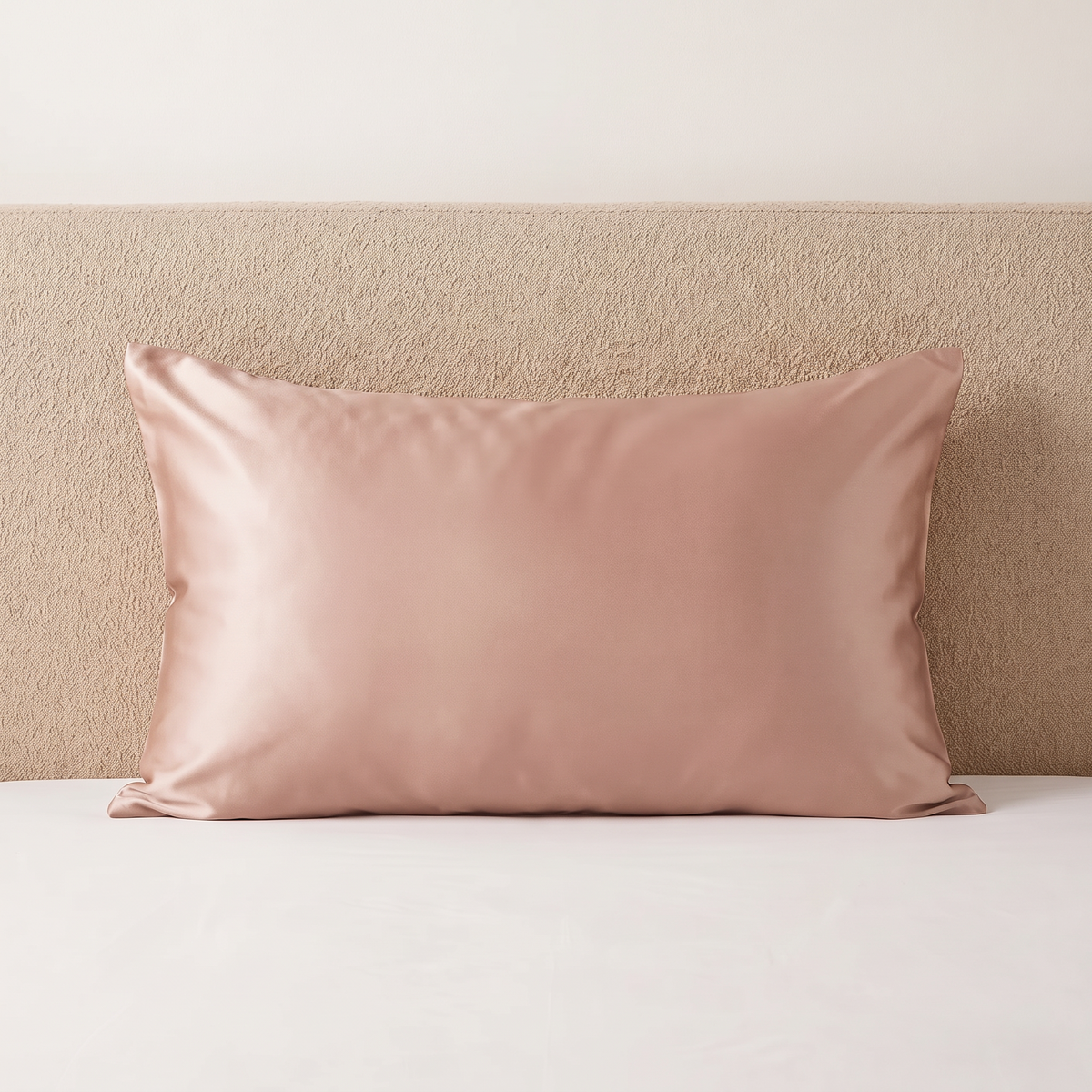 Kissenbezug aus echter Maulbeerseide in Rosé, 40×80 cm