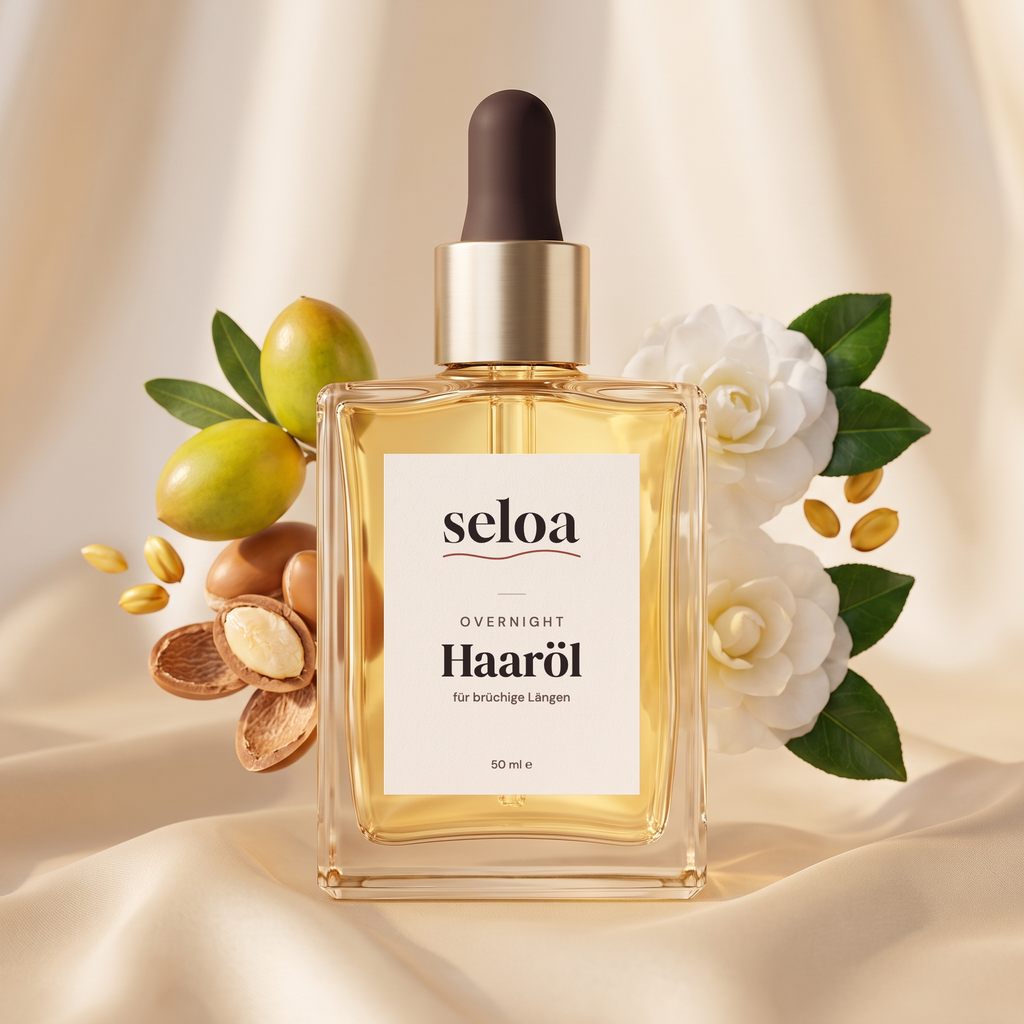 Seloa Overnight Haaröl, 50 ml, mit Argan, Jojoba und Kamelie auf Seide